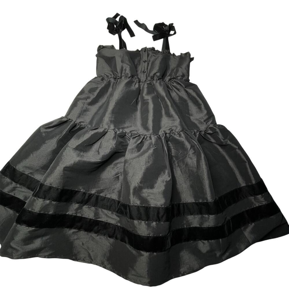 The Shirt Rochelle Behrens Veronica Taffeta Babydoll Dress size M Black